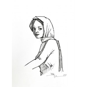 Tariq Mahmood, 12 x 16 Inch, Marker & Pointer on Paper, Figurative Painting, AC-TMD-019